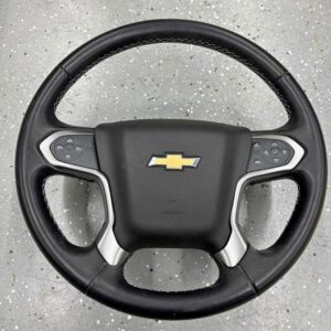 2014-2018 Chevy Silverado Black Leather Steering Wheel